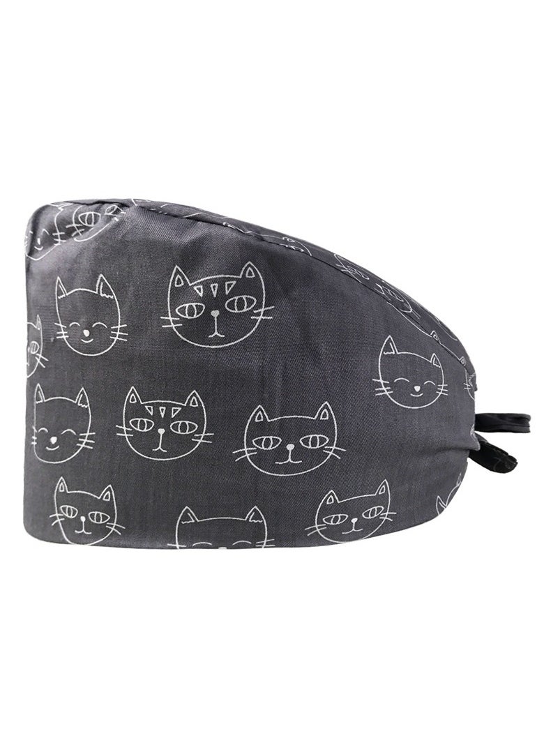 KUYING Nurse Hat With Small Fresh And Cute Pattern Medical Work Hat 