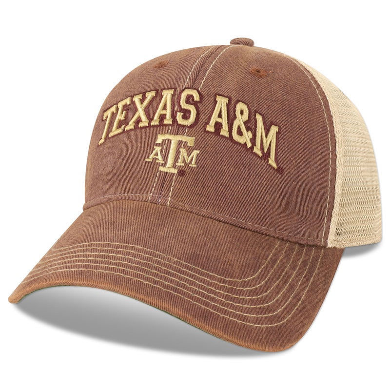 Legacy NCAA Officially Licensed Baseball Hat, Texas A&M Aggies, Lightweight Cap for Men & Women, Old Favorite Trucker Adjustable (OFA), Burgundy Trucker, One Size Fits Most, Snapback Closure - Image 1