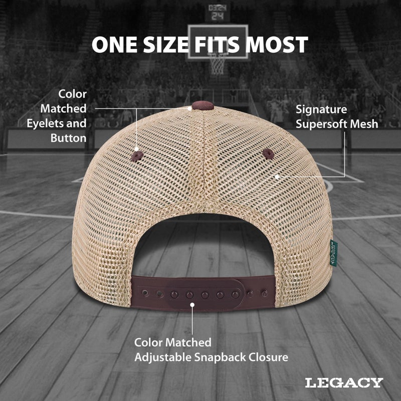 Legacy NCAA Officially Licensed Baseball Hat, Texas A&M Aggies, Lightweight Cap for Men & Women, Old Favorite Trucker Adjustable (OFA), Burgundy Trucker, One Size Fits Most, Snapback Closure - Image 2