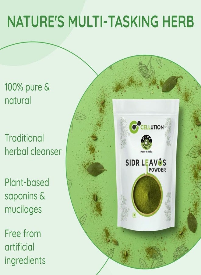 CELLUTION Sidr Leaves Powder - 300gm Beri Ka Patta Powder | Natural Deep Cleansing & Conditioning Herb for Hair Care | Traditional Herbal Cleanser |Plant-based Source of Mucilages and Saponins (300 Grams) - Image 4