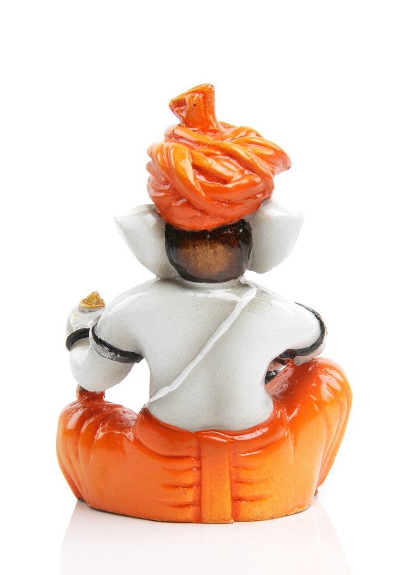 Aadaa Musical Ganesha Polyresin Figurine - (14.61 X 10.21 X 7.80 cm, Multicolor) - Image 3