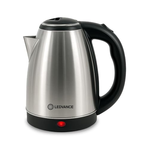 Ledvance Electric Kettle 1.8 Litre | Stainless Steel Electric Kettle | For Hot Water, Tea, Coffee & Noodles | 1350W Quick Heating | 360° Degree Swivel Cord | Double Fada Controller| Auto Cutoff -Black - Image 1
