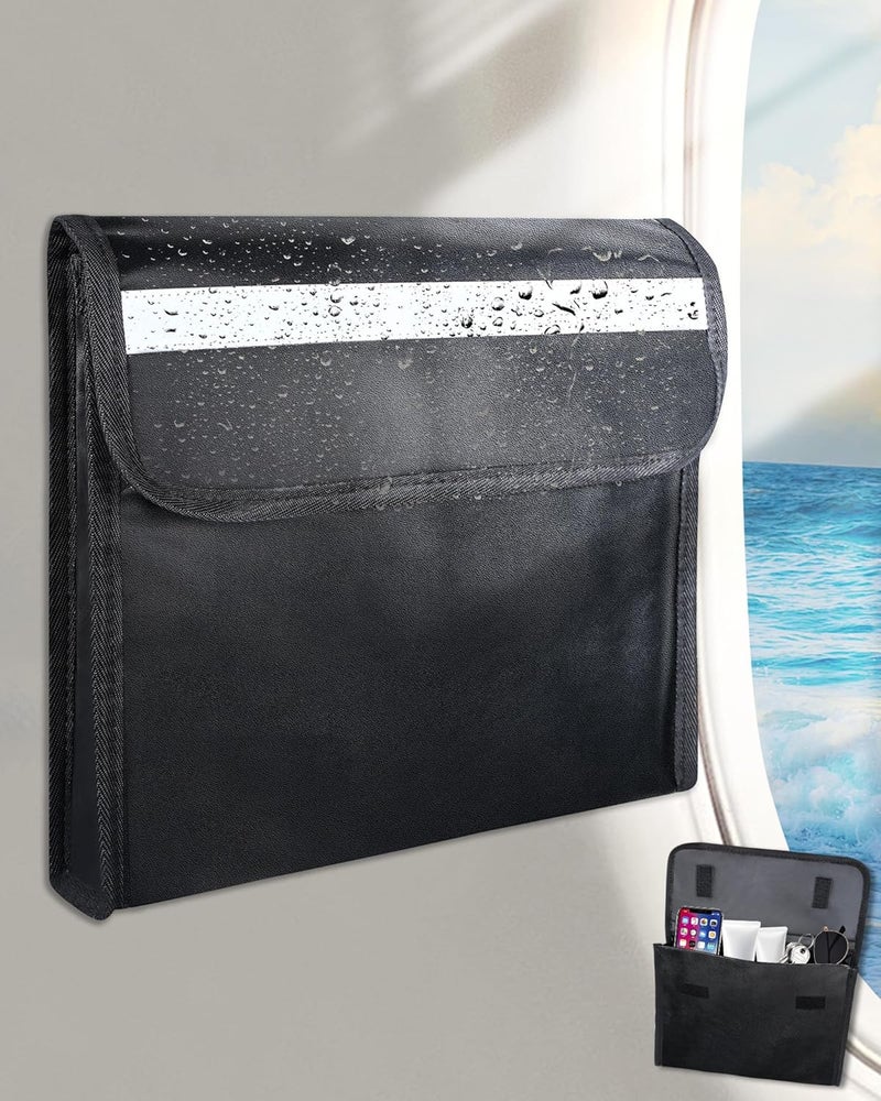 PLOZANO Water-Proof PU Boat Accessories Storage Organizer Bag, Sun-Protective Strong Adhesive Pouch for Cellphone and Key, Reflective Closure Pocket for Boat Center Console Pontoon RV 12" x10.8"x2.2" - Image 1