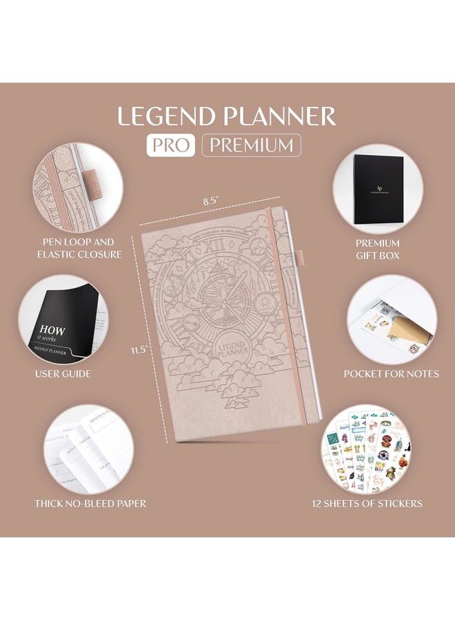 Legend Planner PRO Premium – Large Undated Weekly, Monthly & Budget Planner with Habit Tracker – Life Organizer for Time & Task Management, Goal Setting & Productivity – A4 size (Rose Gold) - Image 2