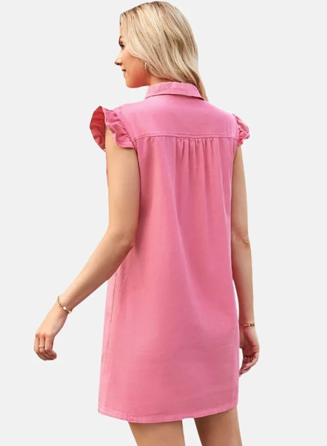 يونيكي Pink Denim Casual Denim Dress