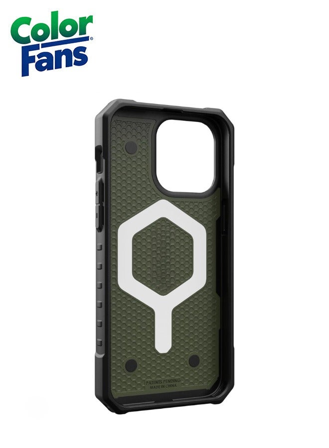 Color Fans Pathfinder MagFit iPhone 15 Pro Case Protective Cover Green - Image 3