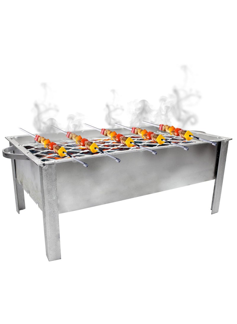 HOT GRILL BBQ Grill With Tin Made Grill Charcoal Grill | Portable Stainless Steel BBQ Grill Kits for Outdoor Cooking Household Camping (Large) - Image 5
