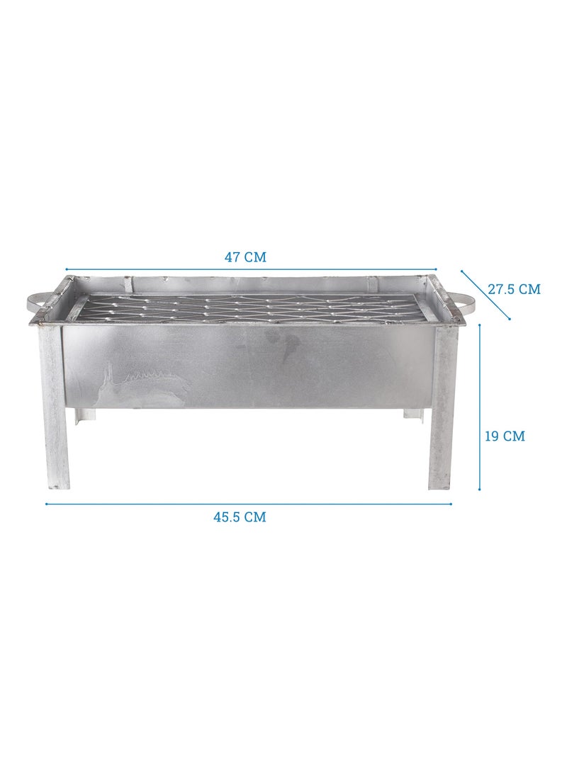 HOT GRILL BBQ Grill With Tin Made Grill Charcoal Grill | Portable Stainless Steel BBQ Grill Kits for Outdoor Cooking Household Camping (Large) - Image 2