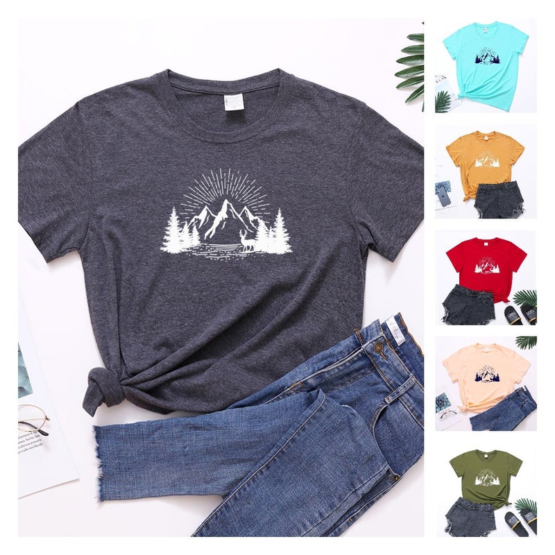 Women'S T-Shirt Explosions Summer Short Sleeve Round Neck Loose Top Women'S T-Shirt For Men And Women - Image 2