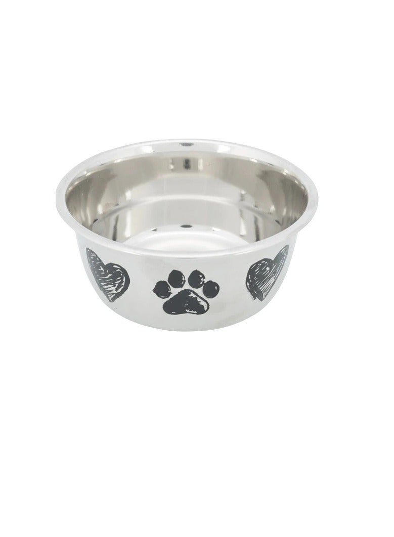 Trixie Paw & Heart Design Stainless Steel Bowl For Dogs - Image 2