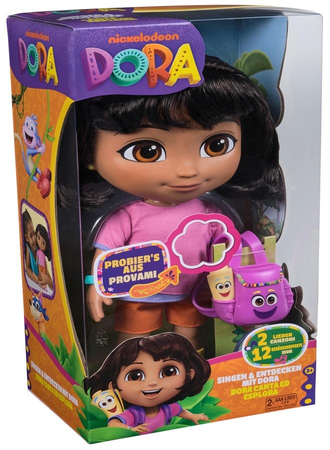 Dora Sing mit Mir Doll 35 cm Doll from the Popular TV Series with 2 Songs and More than 25 Phrases & Sounds German/English and Italian/English Language Version for Children from 3 Years - Image 2