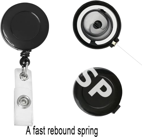 NSSP Round Shape Yo-Yo Retractable Key Ring for ID Card Holder (Black) (Black, Pack of 25) - Image 3