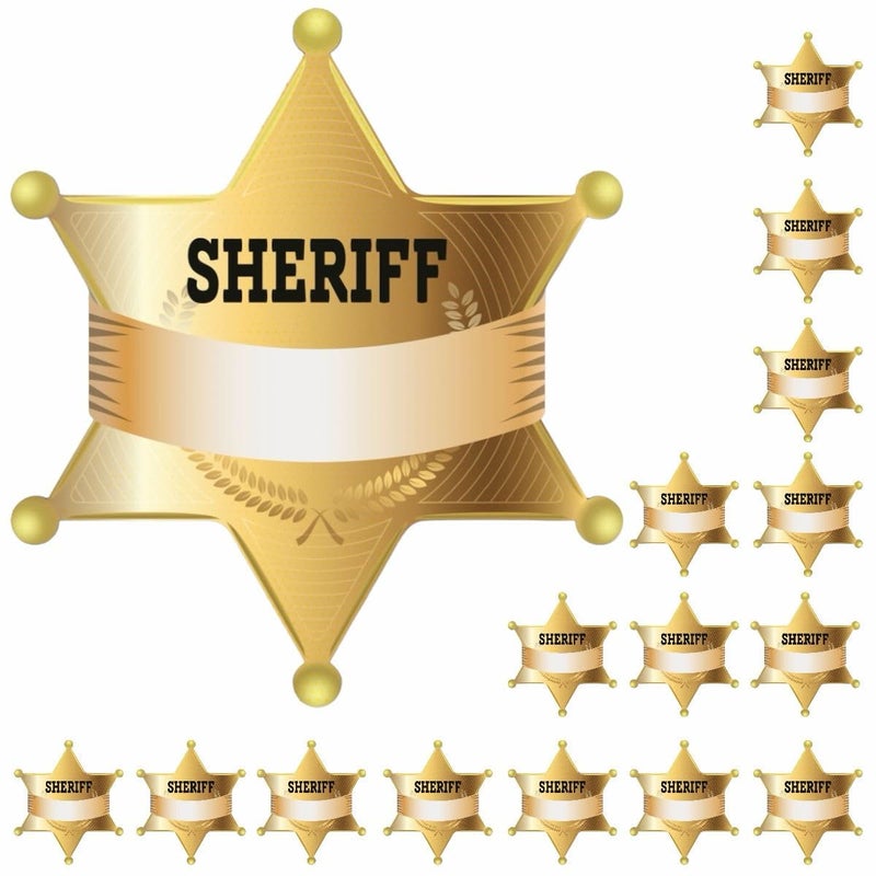 Joyful Artistry 120PCS Sheriff Badge Stickers Name Tags Police Sheriff Badge Stickers for Kids Name Labels Police and Western Cowboy Birthday Party Supplies Decorations - Image 2