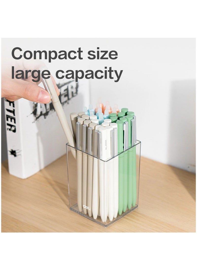 Deli 1-Piece Square And Clear Pen Holder 104x73x73mm Size  - Image 4