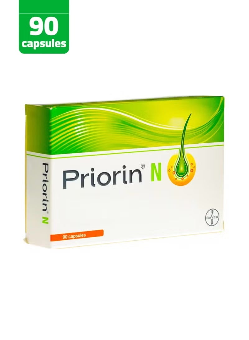 Priorin كبسولات برايورين ن، مكمل غذائي لتساقط الشعر، عبوة من 90 كبسولة - Image 1