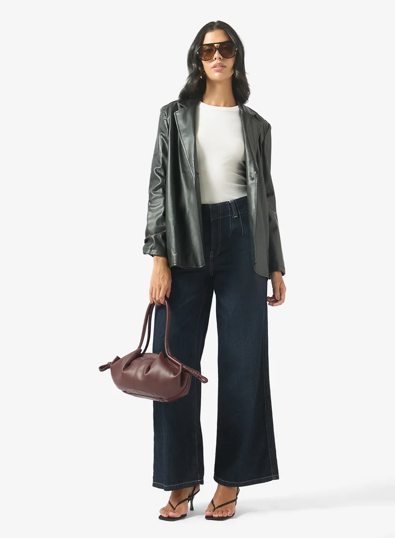 Ella  Pleather Blazer for Women | Best Price UAE