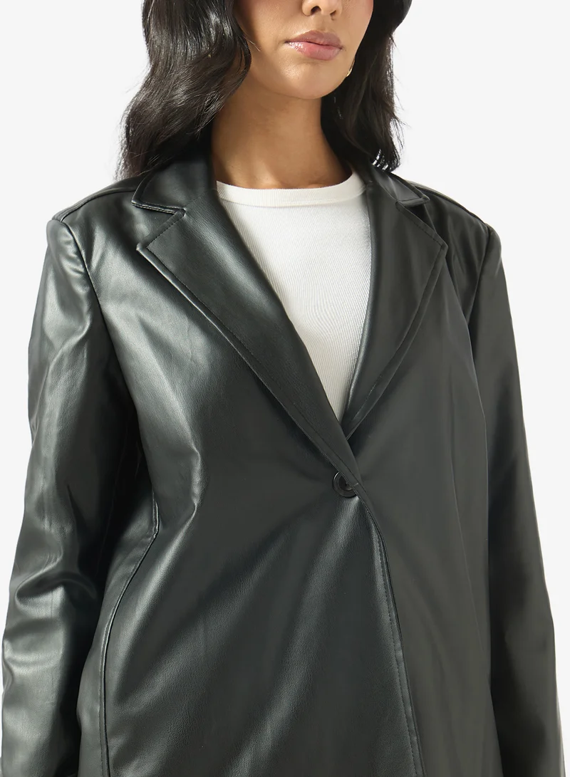 Ella  Pleather Blazer for Women | Best Price UAE