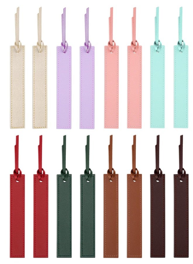 WONVOC 16 Pcs Leather Bookmark, Bookmarks with Leather Rope, Page Markers Reading Present for Women Men, Book Accessories for Reading Lovers, for School Office Home Supplies - Image 1