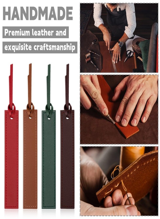WONVOC 16 Pcs Leather Bookmark, Bookmarks with Leather Rope, Page Markers Reading Present for Women Men, Book Accessories for Reading Lovers, for School Office Home Supplies - Image 5