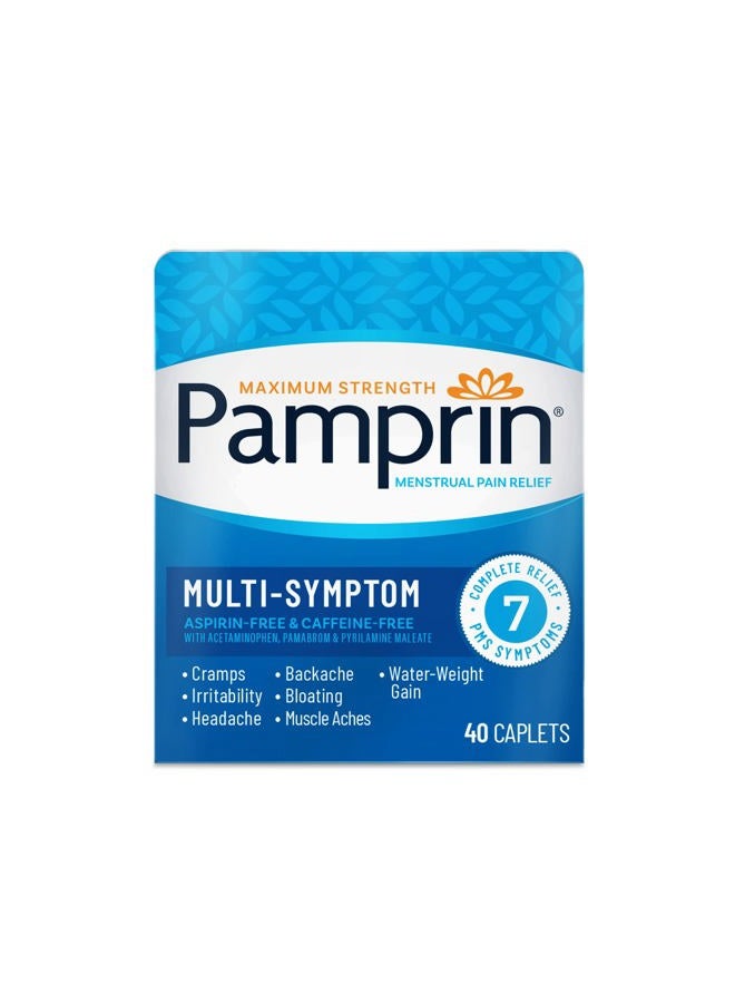 earthborn elements Multi-Symptom Formula, with Acetaminophen, Menstrual Period Symptoms Relief including Cramps, Pain, Bloating, and Irritability 40 Caplets - Image 1