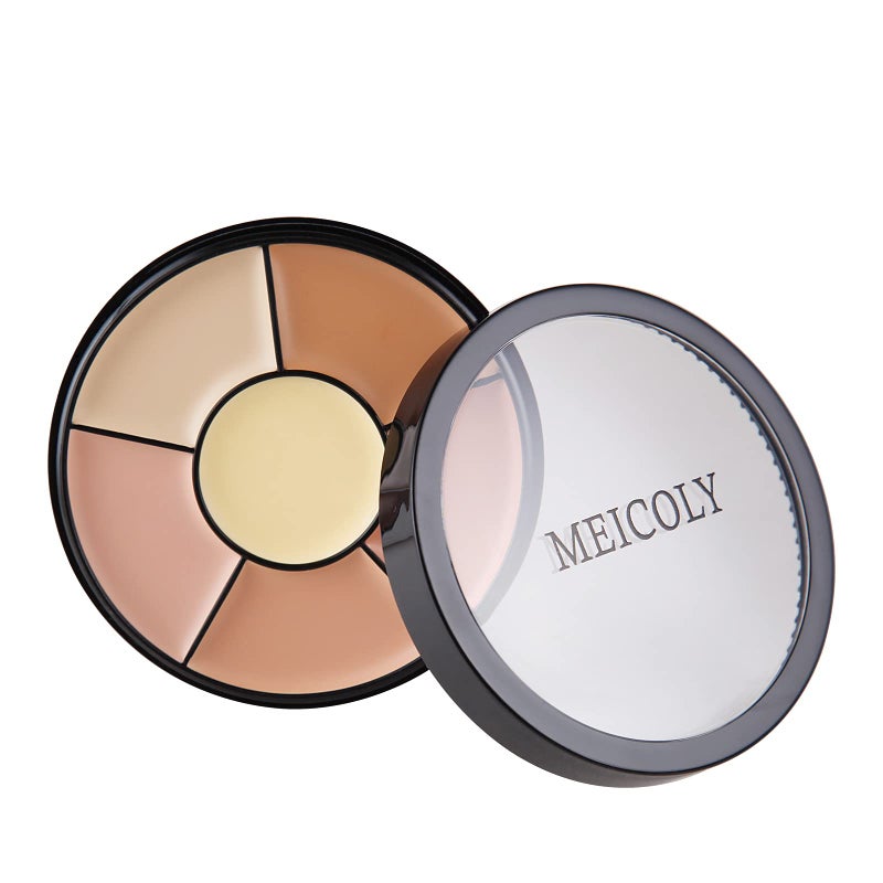 MEICOLY 6 Shades High Coverage Concealer,Tattoo Cover Palette,Bruise Kit Cover Up Makeup, Age Spots, Vitiligo, Birthmarks,with 8 pcs White Makeup Sponges - Image 4