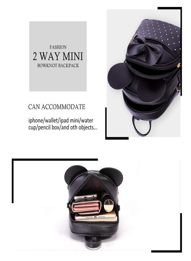 KL928 Girls Bowknot Polka Dot Cute Mini Backpack Small Daypacks Convertible Shoulder Bag Purse for Women, Checked, Small, Daypack Backpacks - Image 4