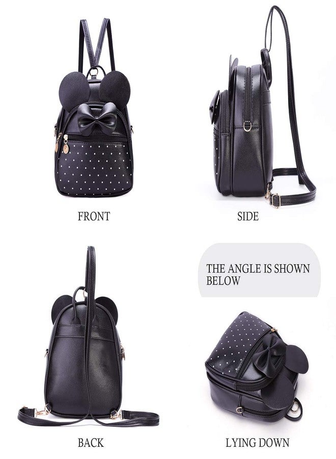 KL928 Girls Bowknot Polka Dot Cute Mini Backpack Small Daypacks Convertible Shoulder Bag Purse for Women, Checked, Small, Daypack Backpacks - Image 5
