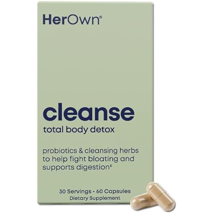 her own Cleanse, Gentle Detox, Supports Healthy Gut, Ocean Algae Cleanse, Prebiotic/Probiotic Blend, Cleansing Herbal Blend, Gluten and Soy Free, Vegan, 60 Capsules, 30 Servings, Multicolor - Image 1