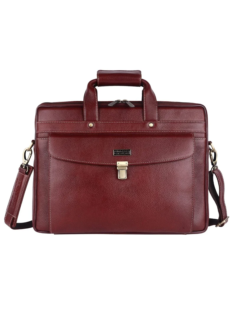 HAMMONDS FLYCATCHER Men Leather 15.6 inch Laptop Messenger Bag With Trolley Straps LB192BRN | KRKJ