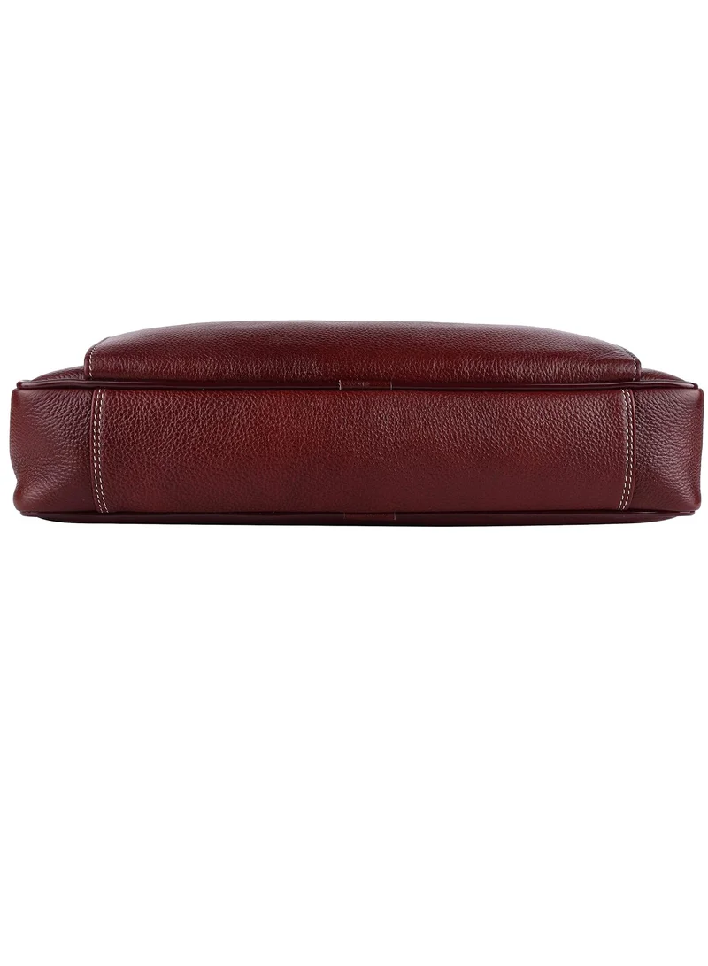 HAMMONDS FLYCATCHER Men Leather 15.6 inch Laptop Messenger Bag With Trolley Straps LB192BRN | KRKJ