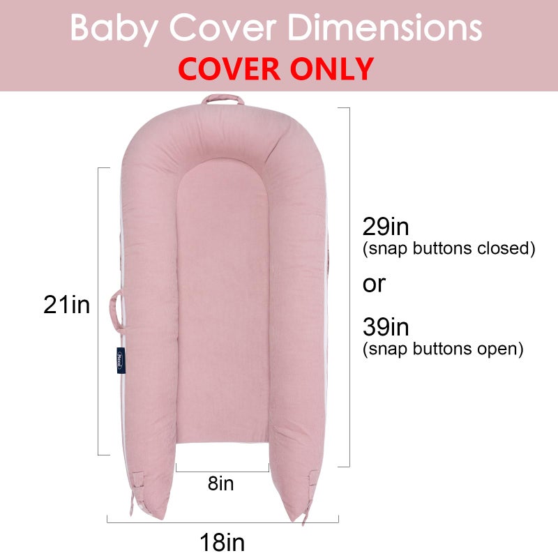 MEXXI Waterproof Corduroy Lounger Cover For Dockatot Deluxe+ Docks | Mexxi Breathable Cotton Baby Lounger Extra Cover | Hypoallergenic Baby Nest Replacement Cover (Cover Only) (Flamingo) - Image 2