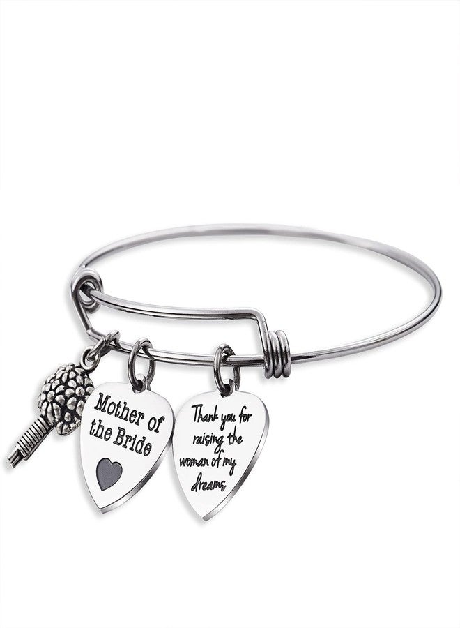LParkin Mother of the Bride Bangle Bracelet Wedding Gift Jewelry Thank You For Raising The Woman Of My Dreams (Bangle) - Image 1
