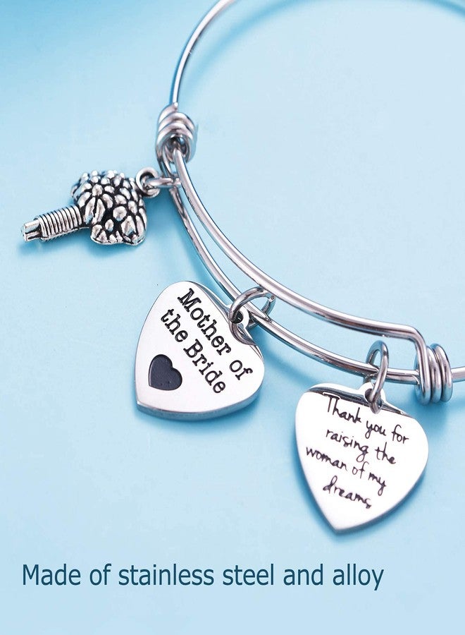 LParkin Mother of the Bride Bangle Bracelet Wedding Gift Jewelry Thank You For Raising The Woman Of My Dreams (Bangle) - Image 5