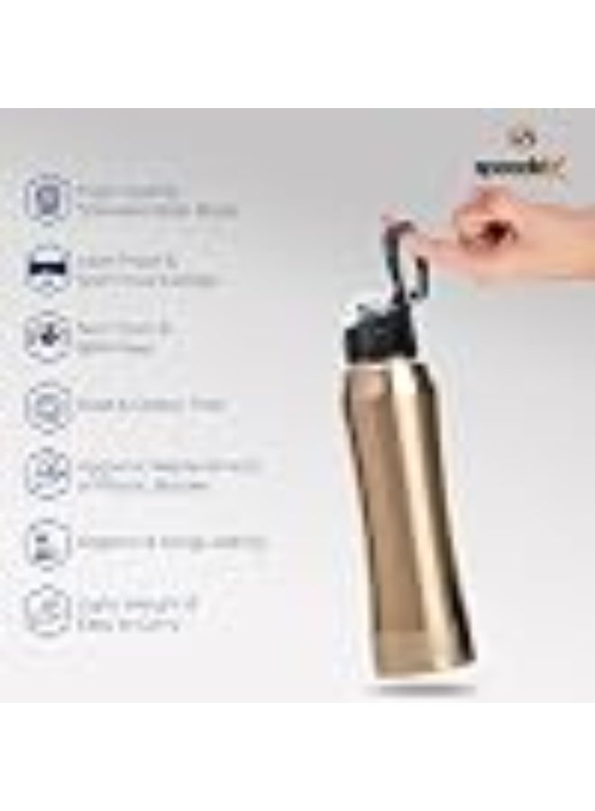Speedex Stainless Steel Water Bottle 1 Litre, Leakproof Flipper Cap 1 Ltr, Copper Gold, Bottles 1+ Litre for School, Gym, Office, Boys, Girls, Men, Women, Kids, Fridge 1Ltr - 1000 ml - Set of 2 - Image 3