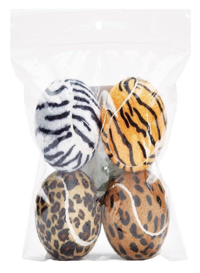 Tourna Unique Dog Fetch Balls Animal Prints 4 Pack - Image 3