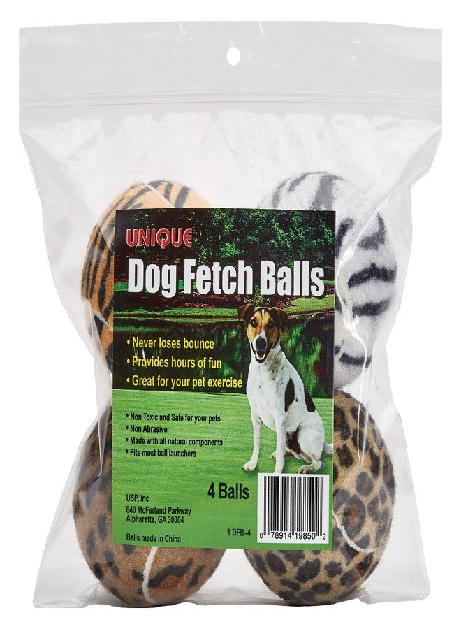 Tourna Unique Dog Fetch Balls Animal Prints 4 Pack - Image 4