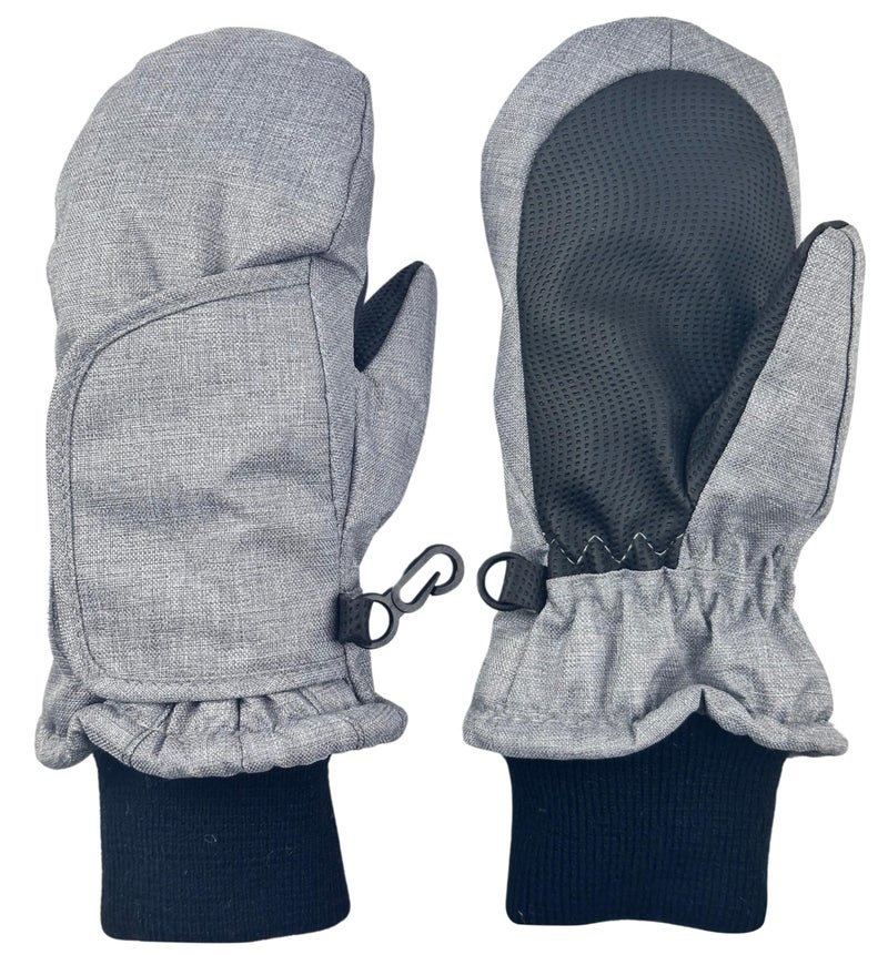 N'Ice Caps Kids Waterproof Snow Mittens Cold Weather Thinsulate Insulated (Silver, 4-5 Years) - Image 1