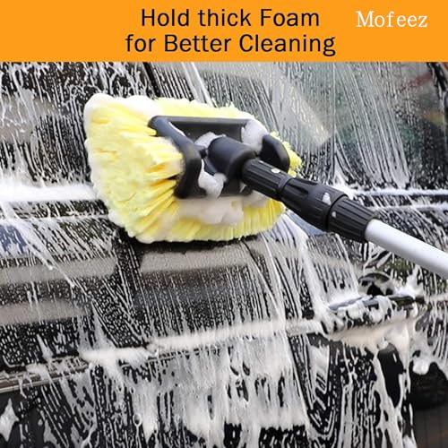 MOFEEZ 10" Car Wash Brush with Soft Detailing Bristle, Flow-Thru Dip Brush for Car Boat RV Camper Truck Washing - Image 3