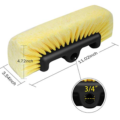 MOFEEZ 10" Car Wash Brush with Soft Detailing Bristle, Flow-Thru Dip Brush for Car Boat RV Camper Truck Washing - Image 5