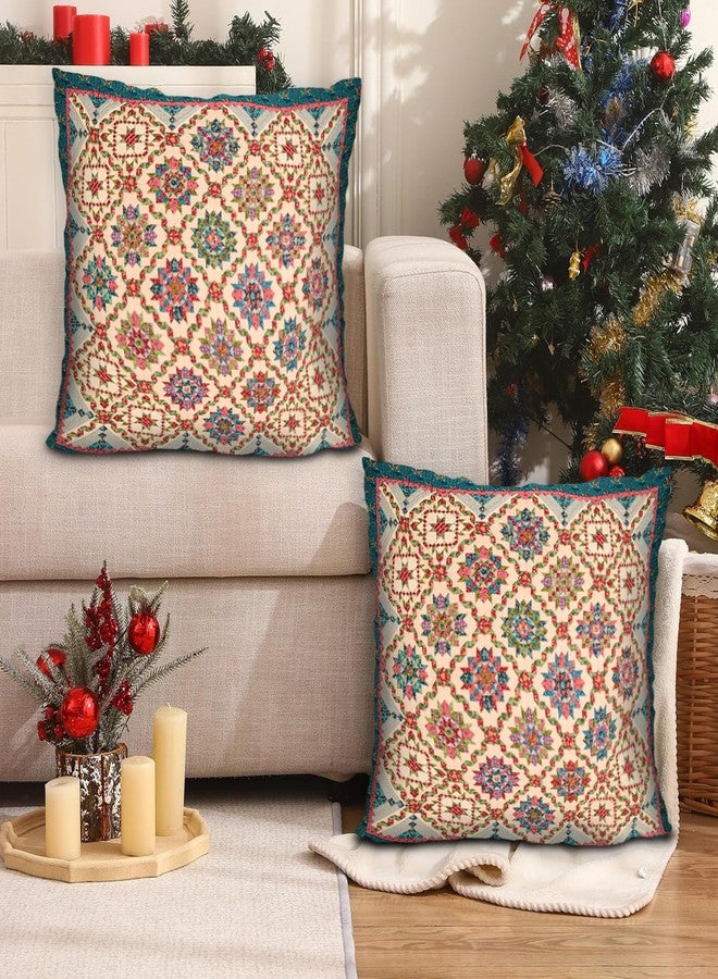 BUAEL Boho Throw Pillow Covers 20x20 inch Set of 2,Boho Vintage Carpet Pattern Antique Ethnic Decor Double Sided Pattern Cushion Cover Soft Pillow Case Living Sofa Room Bed Square Pillow Cover - Image 5
