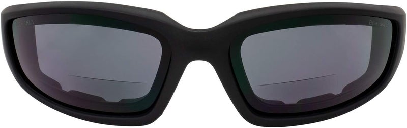 Birdz Eyewear Oriole Padded Safety Bifocal Motorcycle Sunglasses Black Frame Smoke Lenses 2.0 Magnification Carry Bag - Image 2