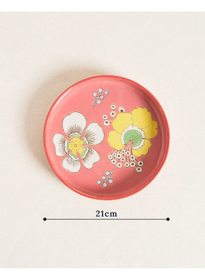 Chumbak Hibiscus Bloom Platter Red
