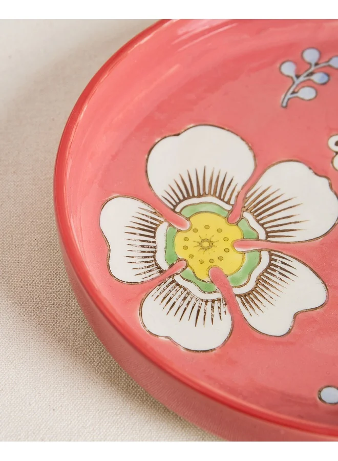 Chumbak Hibiscus Bloom Platter Red