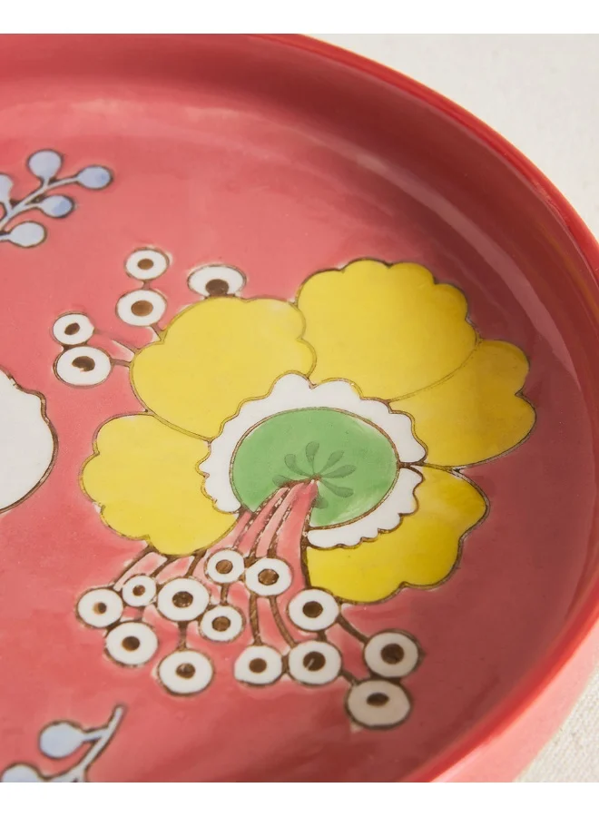Chumbak Hibiscus Bloom Platter Red