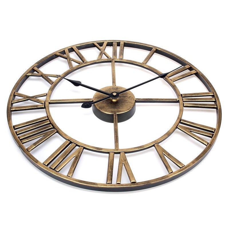 Home Watch Vintage Living Room Iron Wall Clock Nordic Decorative Clock Sale Rome Mute Clock Manufacturers - Image 4