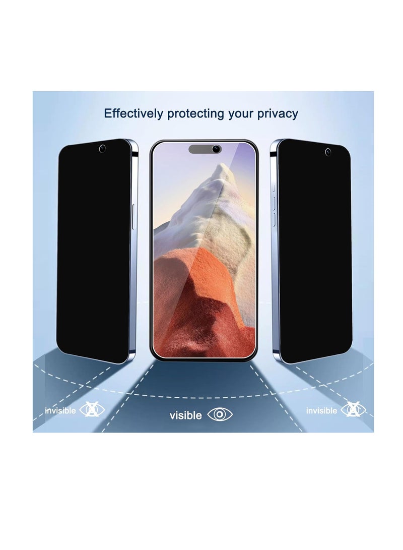 DIGI CORE iPhone Tempered Glass 3 Pack Privacy Screen Protector Set For iPhone 14 Pro 6.1 Inch Anti-Spy Tempered-Glass, Scratch Resistant iPhone Glass Full-Coverage Glass (Privacy, iPhone 14 Pro) - Image 3