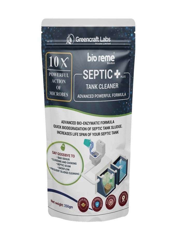 Bio Reme Septic Tank Cleaning Powder Septic Plus 10X Formula for Septic System Maintenance and Waste Breakdown Support Odour Control Care Powder for Toilet and Drain 250g Pack of 1 - Image 1