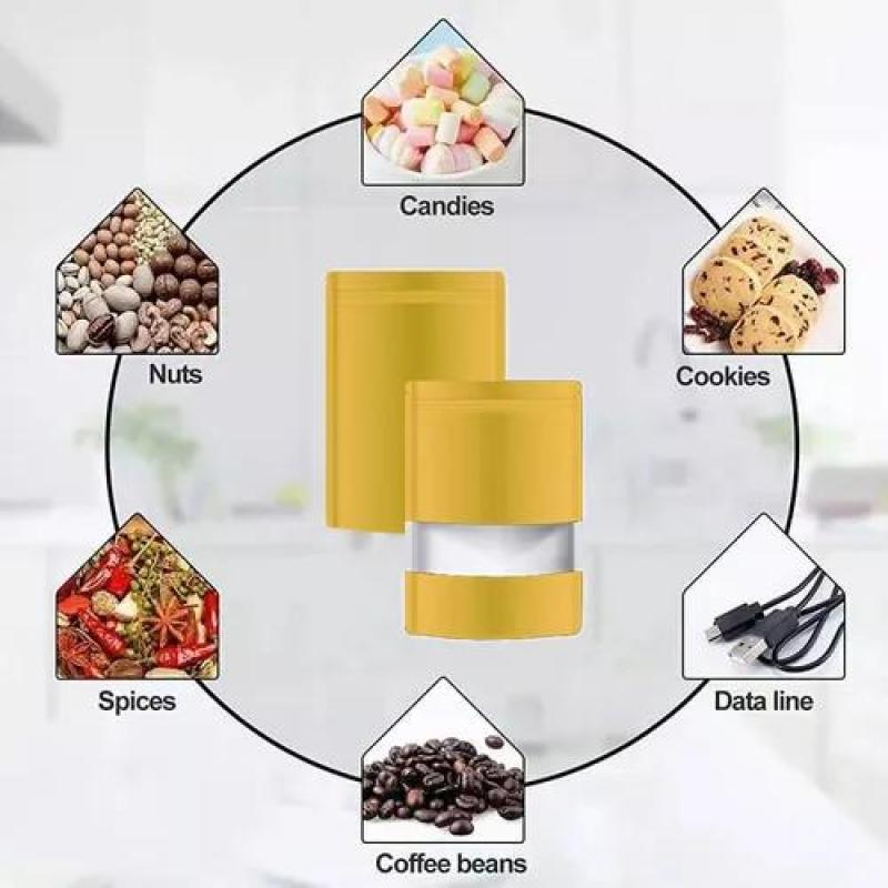 Stand Up Pouches 10x15cm 50g Capacity High Capacity Resealable Food-Safe Plastic Pouches - Durable Zipper Seal With Matte Gold Finish Clear Window for Retail Gifting Home Business Travel - Image 3