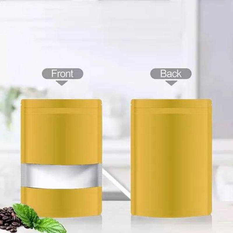 Stand Up Pouches 10x15cm 50g Capacity High Capacity Resealable Food-Safe Plastic Pouches - Durable Zipper Seal With Matte Gold Finish Clear Window for Retail Gifting Home Business Travel - Image 4