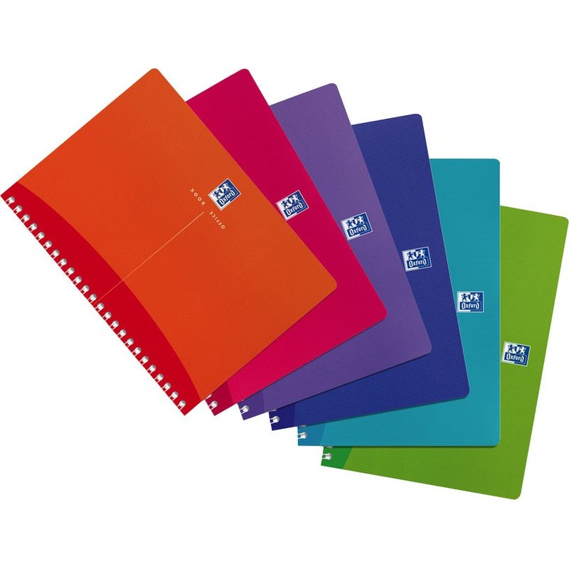 Oxford Office My Colours A5 Notebook – PP Cover, Twin-Wire, 5mm Squared, 180 Pages, SCRIBZEE Compatible